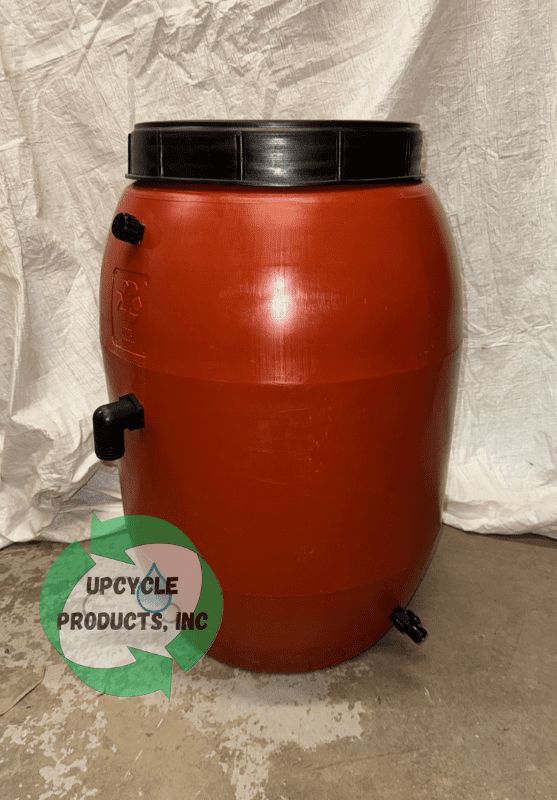 HRH 50 Gallon Wide-Overflow Terra-Cotta Rainbarrel - Image 2