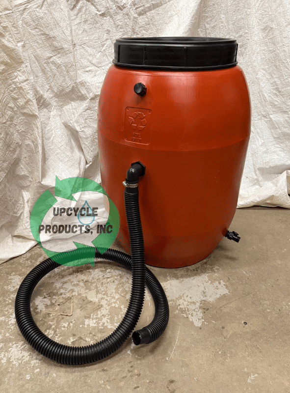 HRH 50 Gallon Wide-Overflow Terra-Cotta Rainbarrel