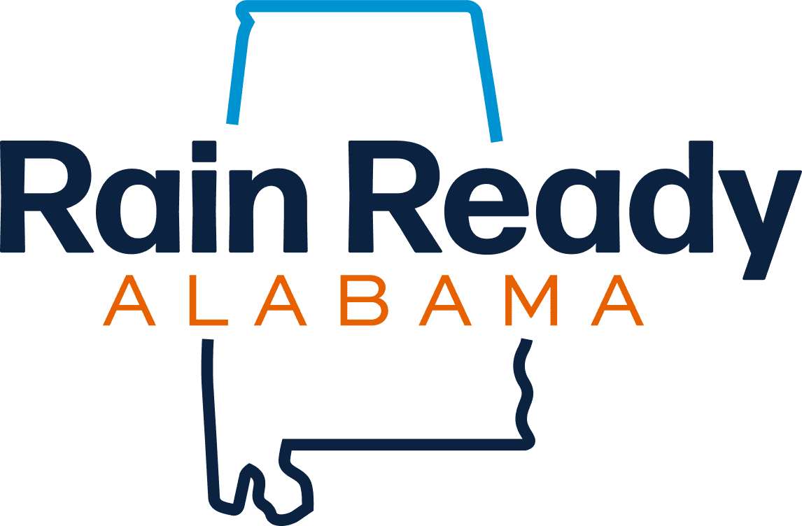 Rain Ready Alabama logo with state outline